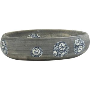 vidaXL Aufsatzwaschbecken Grau Oval 59x40x15 cm Keramik