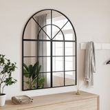 vidaXL - Wandspiegel - boog - 80x100 - cm - ijzer - zwart