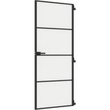 vidaXL Innentür Schlank Schwarz 83x201,5 cm Hartglas & Aluminium