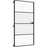 vidaXL Binnendeur smal 102,5x201,5 cm gehard glas en aluminium zwart