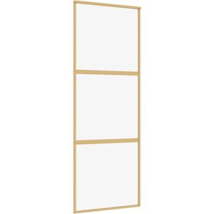 vidaXL Schuifdeur 76x205 cm helder ESG-glas en aluminium goudkleurig