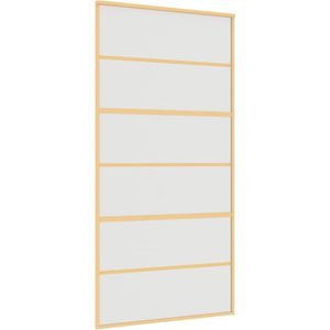 Schuifdeur 102,5x205 cm mat ESG-glas en aluminium goudkleurig