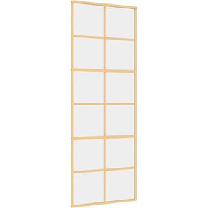 vidaXL-Schuifdeur-76x205-cm-helder-ESG-glas-en-aluminium-goudkleurig