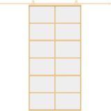 vidaXL Schuifdeur 102,5x205 cm helder ESG-glas en aluminium goudkleur