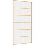 vidaXL Schuifdeur 102,5x205 cm helder ESG-glas en aluminium goudkleur