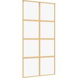 vidaXL Schuifdeur 102,5x205 cm helder ESG-glas en aluminium goudkleur