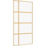 vidaXL Schiebetür Golden 102,5x205 cm ESG-Klarglas und Aluminium