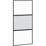Vidaxl - Schiebetür Schwarz 102,5x205 cm Hartglas und Aluminium
