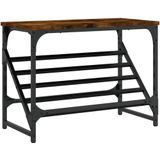 vidaXL Schuhregal Räuchereiche 60x30x45 cm Holzwerkstoff