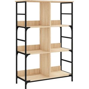 vidaXL Boekenrek 78,5x33x117,5 cm bewerkt hout sonoma eikenkleurig