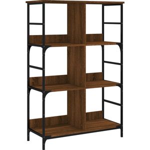 vidaXL - Boekenrek - 78,5x33x117,5 - cm - bewerkt - hout - bruin - eikenkleur