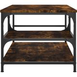 vidaXL - Salontafel - 90x49x40 - cm - bewerkt - hout - gerookt - eikenkleurig