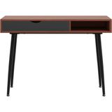 vidaXL - Computerbureau - Bruin - Bewerkte Hout en IJzer