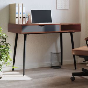 vidaXL Computerbureau 110x50 cm - Bruin - Bewerkt Hout