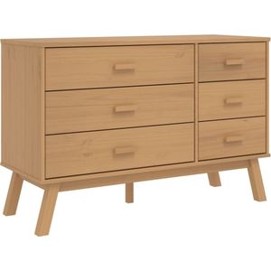 vidaXL - OLDEN - Ladekast - Bruin - Massief Grenenhout - 6 Lades