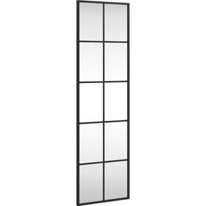 vidaXL Wandspiegel Schwarz 30x100 cm Rechteckig Eisen