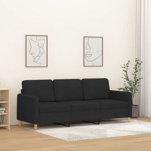 Vidaxl - 3-Sitzer-Sofa Schwarz 180 cm Stoff