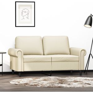 vidaXL 2-Sitzer-Sofa Creme 120 cm Kunstleder