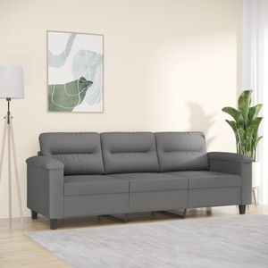 vidaXL - Driezitsbank - 180 - cm - microvezelstof - donkergrijs