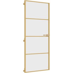 vidaXL Innentür Schlank Golden 83x201,5 cm Hartglas und Aluminium