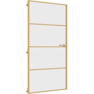 vidaXL Innentür Schlank Golden 102,5x201,5 cm Hartglas und Aluminium