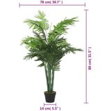 Kunstpalmboom - Groen - Textielvezels - PE en IJzer