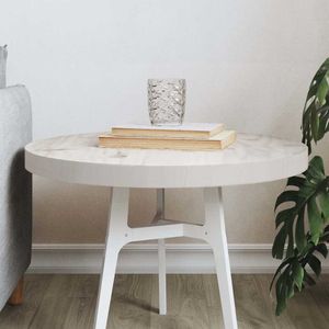 vidaXL - Tafelblad Rond - Ø50 cm - Massief Grenenhout - Wit