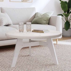 vidaXL Tafelblad rond Ø80x3 cm massief grenenhout wit