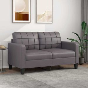 vidaXL - Tweezitsbank - Grijs - Kunstleer - 140 cm