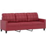 vidaXL - Driezitsbank - 180 - cm - kunstleer - wijnrood