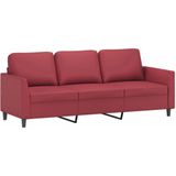 vidaXL - Driezitsbank - 180 - cm - kunstleer - wijnrood