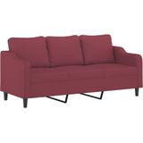 vidaXL 3-Sitzer-Sofa Weinrot 180 cm Stoff
