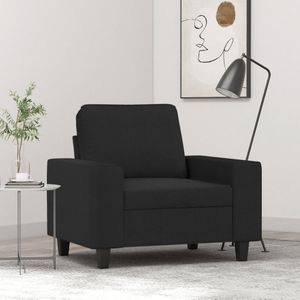 vidaXL Fauteuil 60 cm stof zwart, relaxfauteuil, relaxstoel, armstoel, leunstoel, luie stoel, tv stoel, fauteuil stoel, slaapfauteuil, design fauteuil
