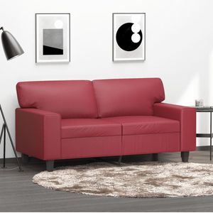 vidaXL 2-Sitzer-Sofa Weinrot 120 cm Kunstleder