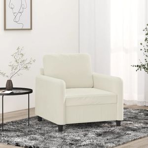 vidaXL Fauteuil 60 cm fluweel crèmekleurig