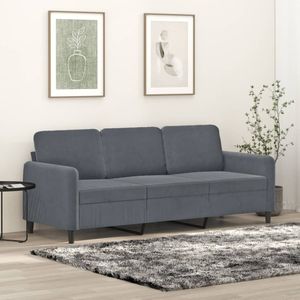 vidaXL - Driezitsbank - 180 - cm - fluweel - donkergrijs