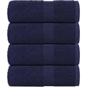 vidaXL Seiftücher 4 Stk. Marineblau 30x30 cm 360 g/m² 100% Baumwolle