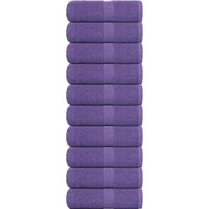 VidaXL Gastendoekjes 10 st 30x50 cm 360 g/m² 100% katoen paars
