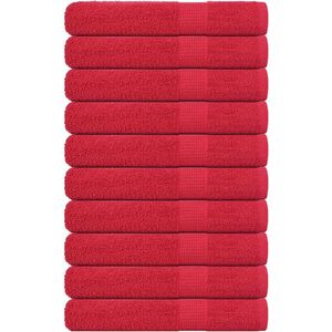 vidaXL Handtücher 10 Stk. Rot 100x200 cm 360 g/m² 100% Baumwolle