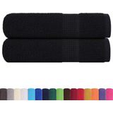 vidaXL - Douchehanddoeken - Zwart - 2 stuks - 70x140 cm - 360 g/m² - 100% Katoen
