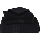 vidaXL - Douchehanddoeken - Zwart - 2 stuks - 70x140 cm - 360 g/m² - 100% Katoen