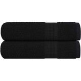 vidaXL - Douchehanddoeken - Zwart - 2 stuks - 70x140 cm - 360 g/m² - 100% Katoen