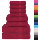 vidaXL - Handdoekenset - Bordeauxrood - 360 g/m² - 100% Katoen