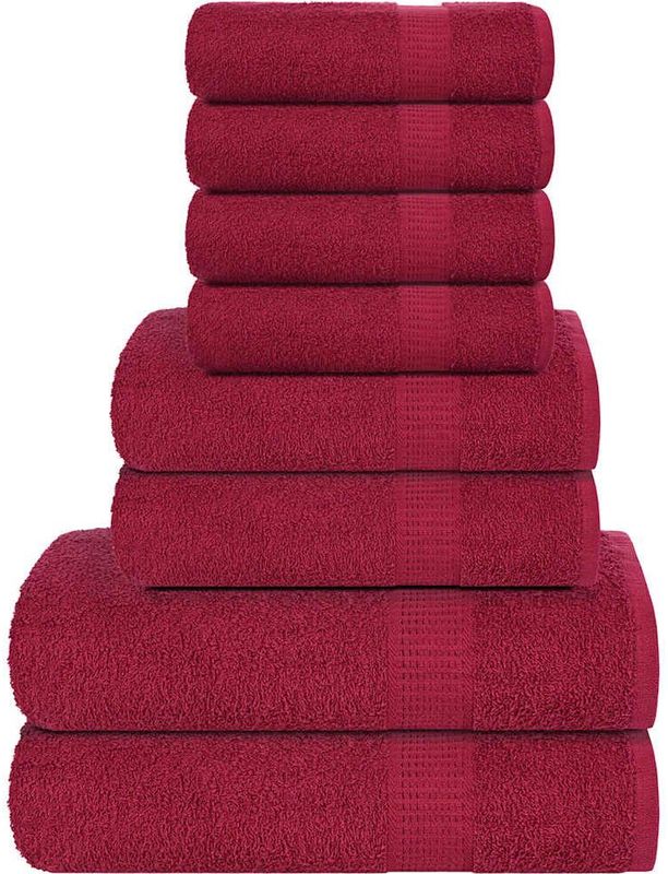 vidaXL - Handdoekenset - Bordeauxrood - 360 g/m² - 100% Katoen