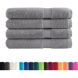 vidaXL Handdoeken SOLUND 4 Stuks - Grijs - 100% Ringgesponnen Katoen - 600 g/m²