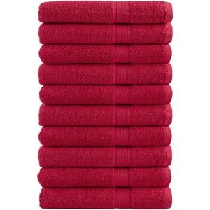vidaXL Saunadoeken SOLUND - 10 Stuks - Rood - 100% Katoen - 600 g/m²