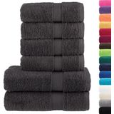 6 tlg. Premium-Handtuch-Set solund Anthrazit 600 g/m² Vidaxl