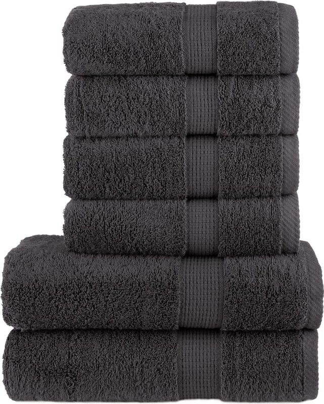 6 tlg. Premium-Handtuch-Set solund Anthrazit 600 g/m² Vidaxl