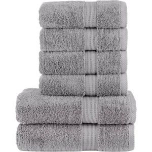 vidaXL 6 tlg. Premium-Handtuch-Set SOLUND Grau 600 g/m²