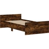 Bettgestell ohne Matratze Räuchereiche 100x200 cm Holzwerkstoff Vidaxl